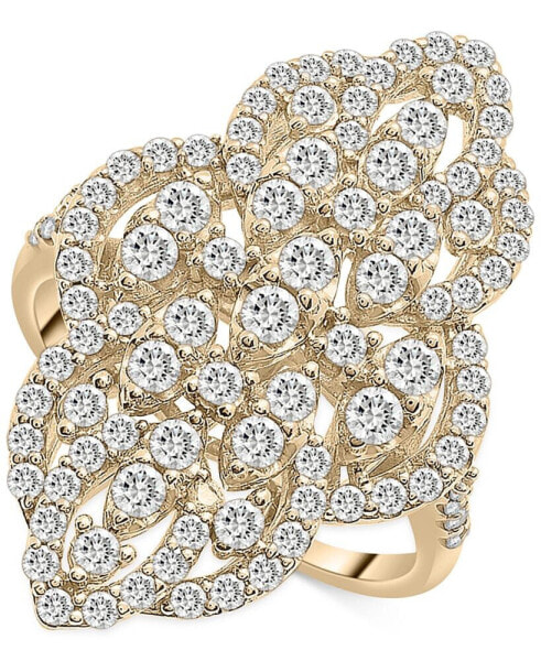 Diamond Filigree Cluster Ring (1-1/2 ct. t.w.) in 14k White Gold or 14k Yellow Gold, Created for Macy's