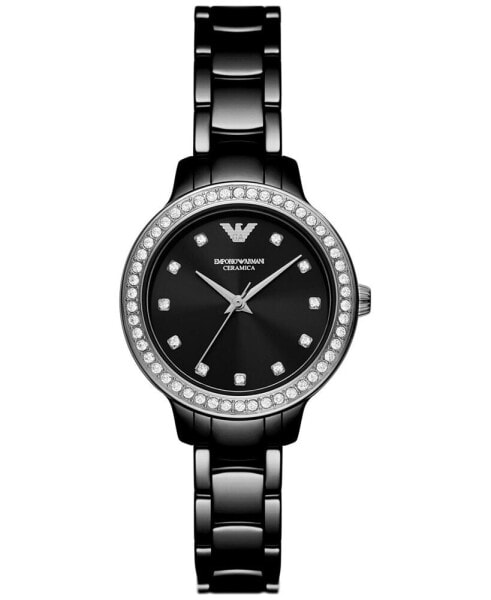 Women's Black Ceramic Bracelet Watch 32mm