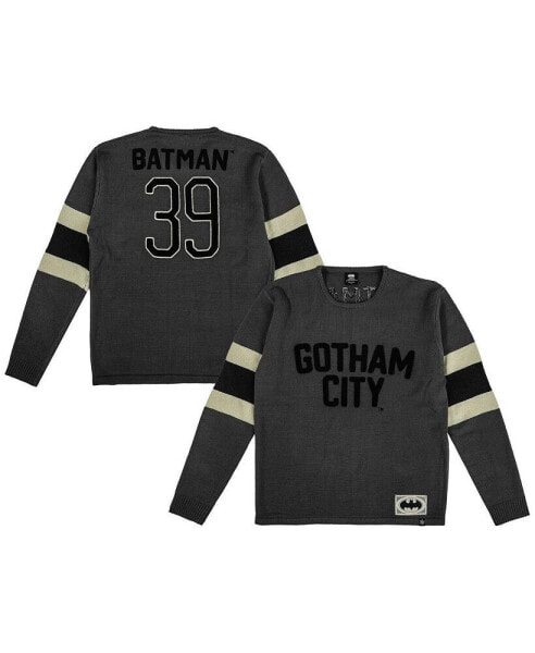 Men's Gray Batman Gotham City Varsity Sweater