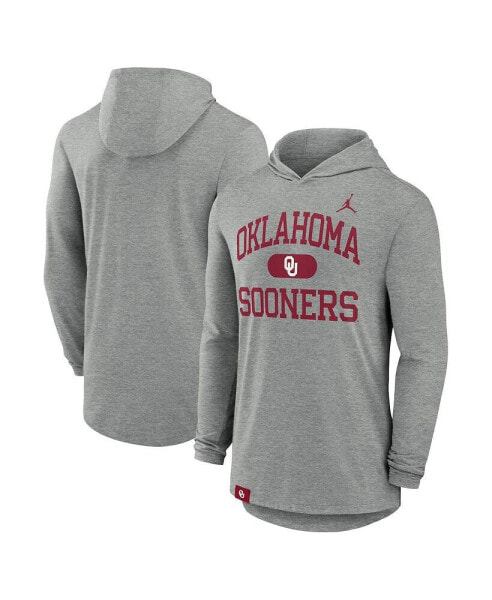 Men's Heather Gray Oklahoma Sooners Blitz Hoodie Long Sleeve T-Shirt