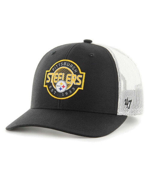 Головной убор '47 Brand для мальчиков Черно-белый Pittsburgh Steelers Scramble
