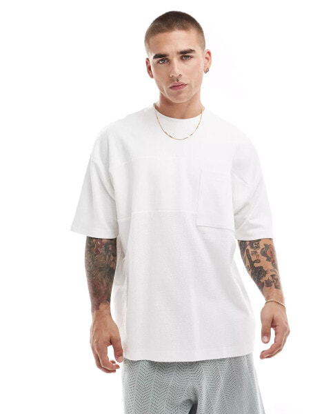 ASOS DESIGN oversized panel t-shirt in white