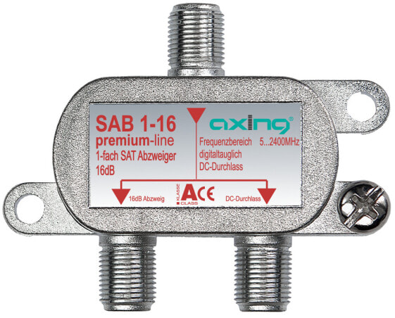 axing SAB 1-16 - Cable splitter - 5 - 2400 MHz - Aluminum - Male/Female - 16 dB - F