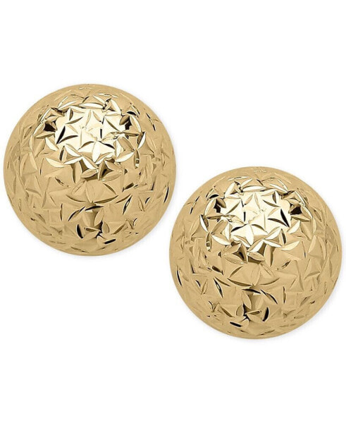 Серьги Macy's Crystal-Cut Ball Stud  14k Gold