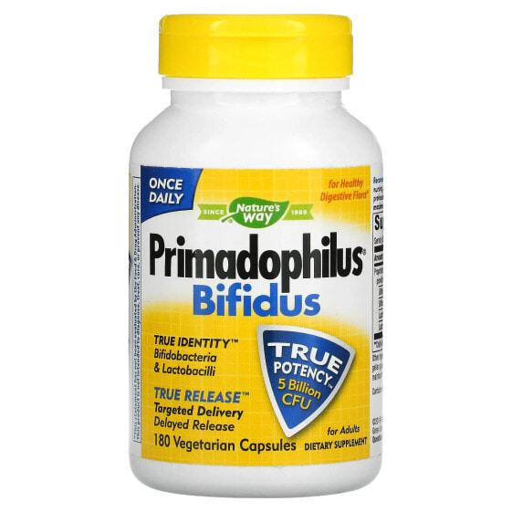 Капсулы вегетарианские для пищеварения NATURE'S WAY Primadophilus Bifidus, 5 миллиардов КОЕ, 180 шт.