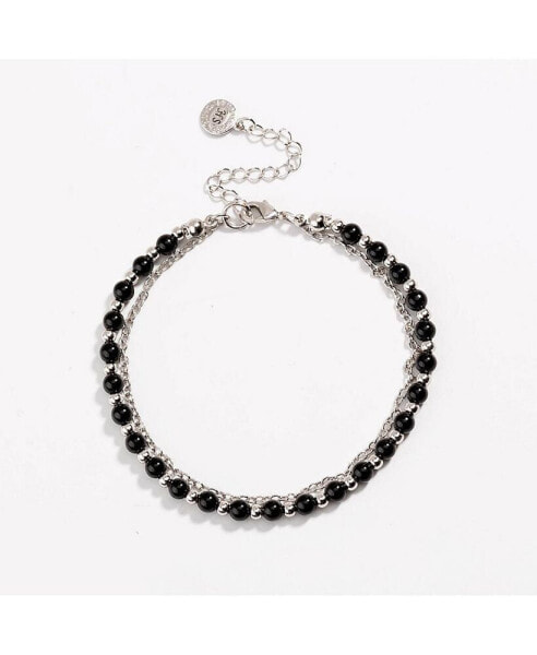 Black Beaded Friendship Bracelet for Women