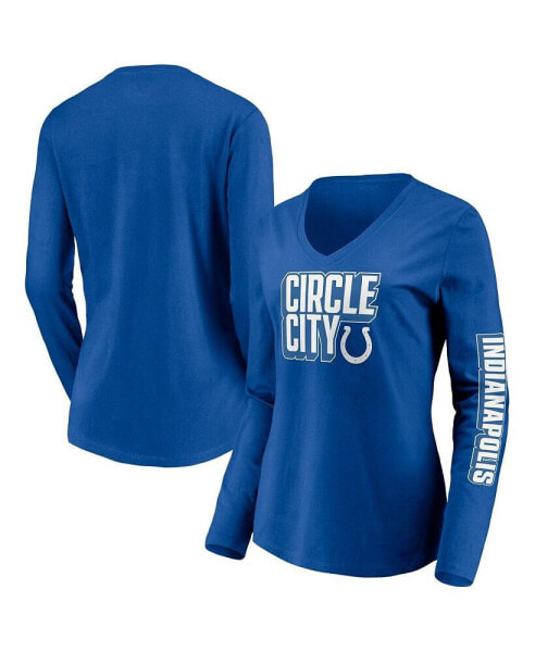 Women's Royal Indianapolis Colts Hometown Collection V-Neck Long Sleeve T-shirt