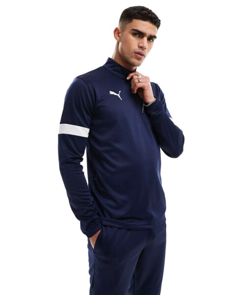 Puma Football Rise 1/4 zip sweatshirt in navy