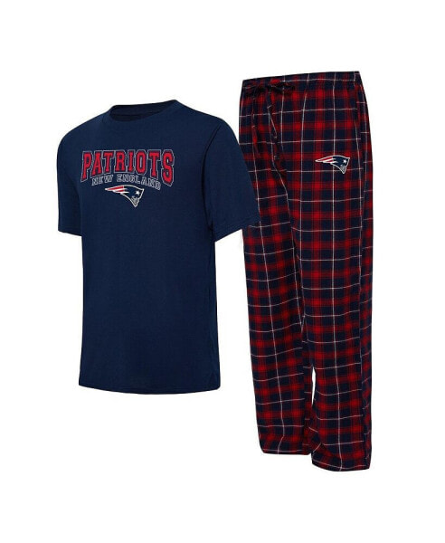 Пижама Concepts Sport мужская синяя, красная New England Patriots Arctic с футболкой и брюками для сна