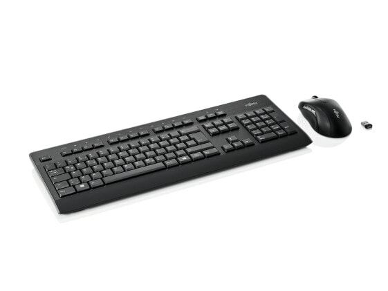 Fujitsu LX960 - Full-size (100%) - RF Wireless - QWERTZ - Black - Mouse included