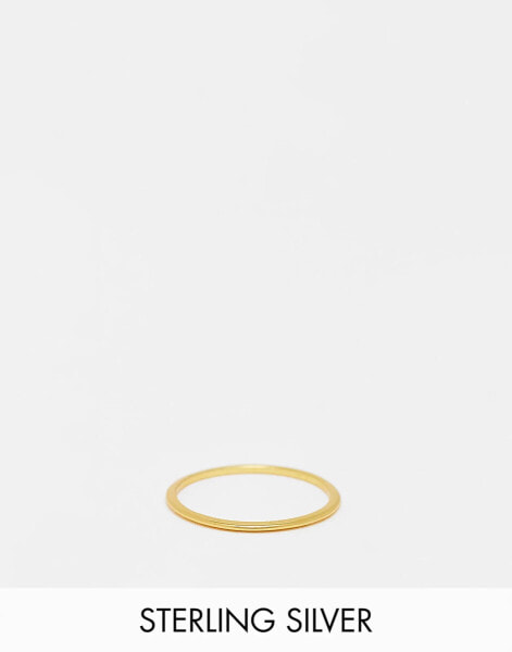 The Status Syndicate gold plated slim band ring