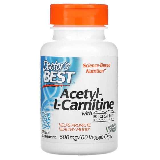 Аминокислоты Doctor's Best Acetyl-L-Carnitine, 1,000 мг, 60 капсул