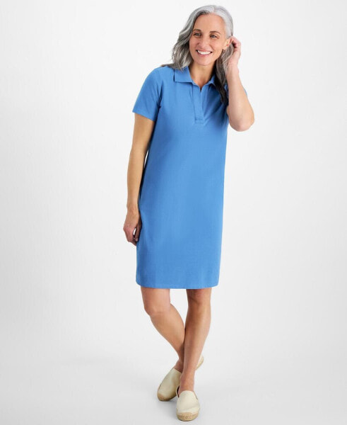 Petite Cotton Weekender Polo Dress, Created for Macy's