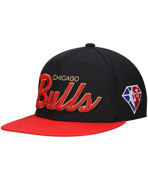 Men's Black Chicago Bulls NBA 75th Anniversary Snapback Hat