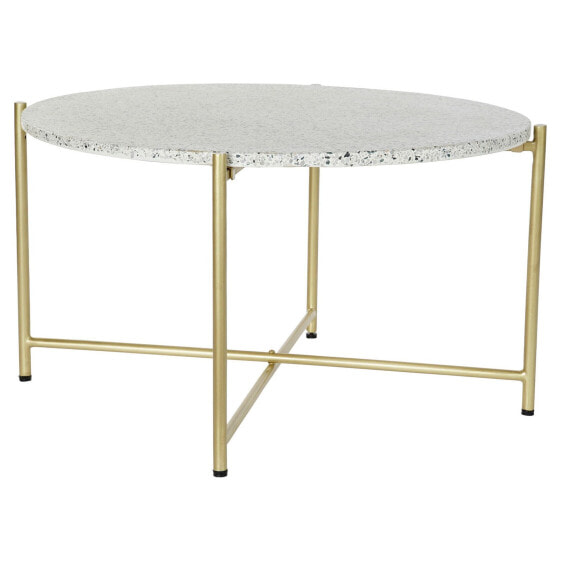 Вспомогательный стол DKD Home Decor Белый Камень Железо Позолоченный (81 x 81 x 44 cm)