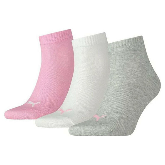 Носки спортивные Puma Quarter Plain Серый Розовый Белый (3 шт)