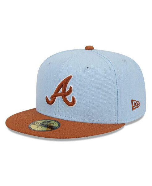 Men's Light Blue/Brown Atlanta Braves Spring Color Basic Two-Tone 59Fifty Fitted Hat