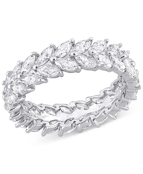 Кольцо Macy's moissanite Marquise Eternity Band in Sterling Silver.