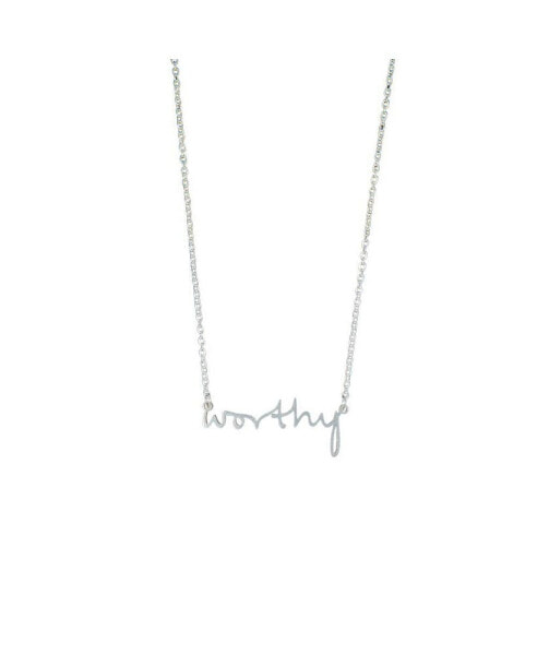 316L Absolute Affirmation Silver-Tone "Worthy" Necklace