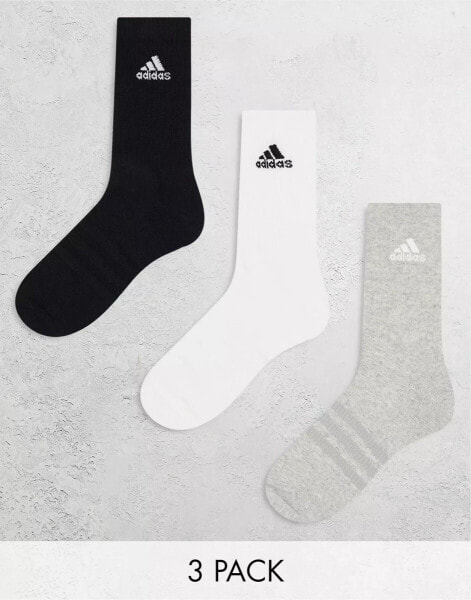 adidas Training 3 pack crew socks in multi