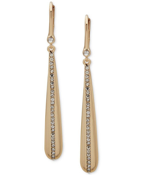 Gold-Tone Crystal Pavé Stripe Linear Earrings