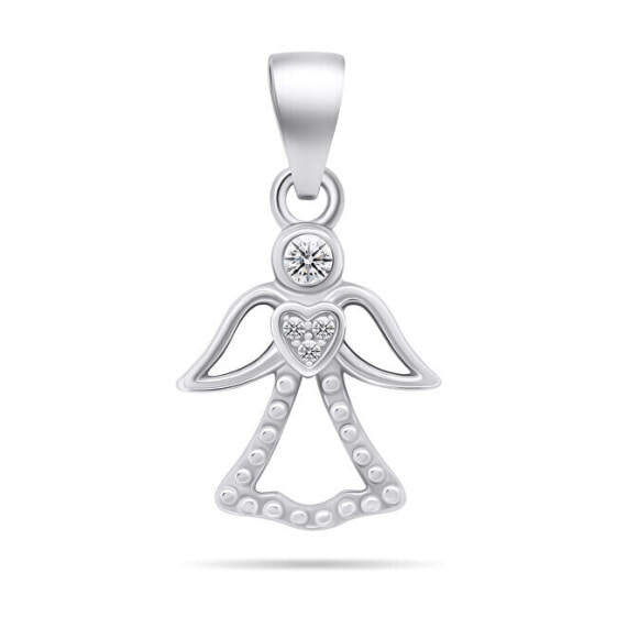 Beautiful silver pendant with zircons Angel PT121W