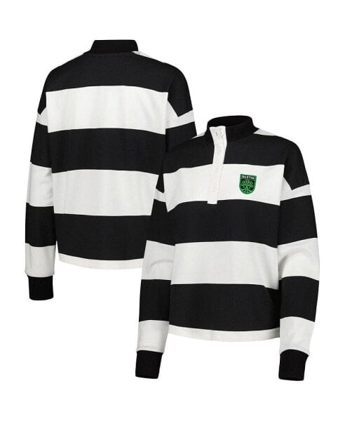 Women's White Austin FC Radical Rugby Stripe Long Sleeve T-shirt