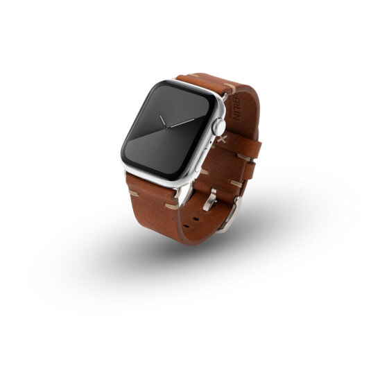 JT Berlin Watchband Alex II Vintage| Apple Watch Ultra/42/44/45mm| braun - Edelstahl| M|
