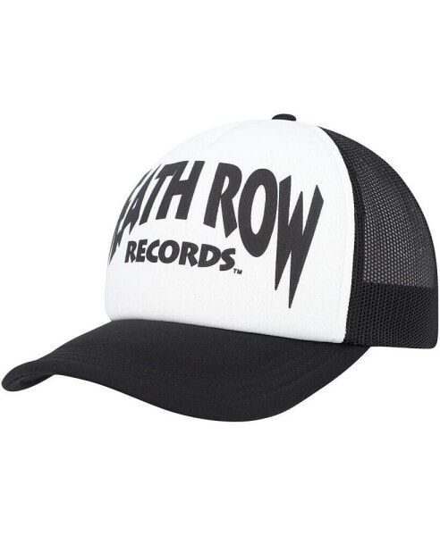 Men's White, Black Death Row Records Trucker Adjustable Hat