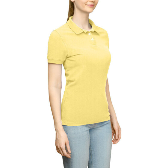 Поло женское Page & Tuttle Solid Jersey Short Sleeve Yellow Casual P39919-S