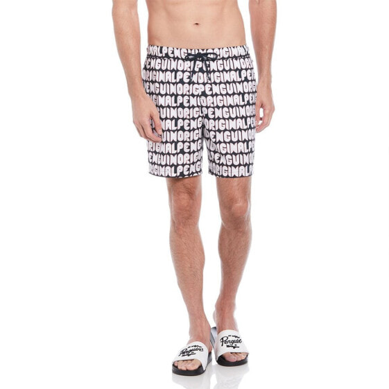 ORIGINAL PENGUIN Recycled Polyester Stretch Aop Logo swim boxer