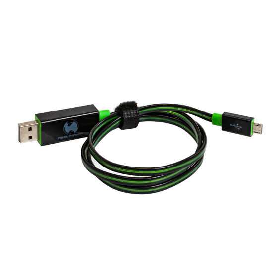 Ultron RealPower USB A/Micro-USB B 0.75m - 0.75 m - USB A - Micro-USB B - USB 2.0 - Male/Male - Black - Green