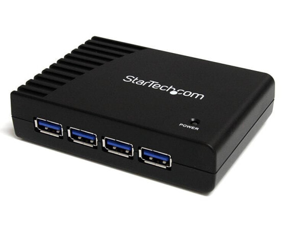StarTech.com 4 Port Black SuperSpeed USB 3.0 Hub - USB 3.2 Gen 1 (3.1 Gen 1) Type-A - 5000 Mbit/s - Black - Power - 5 V - 2 A