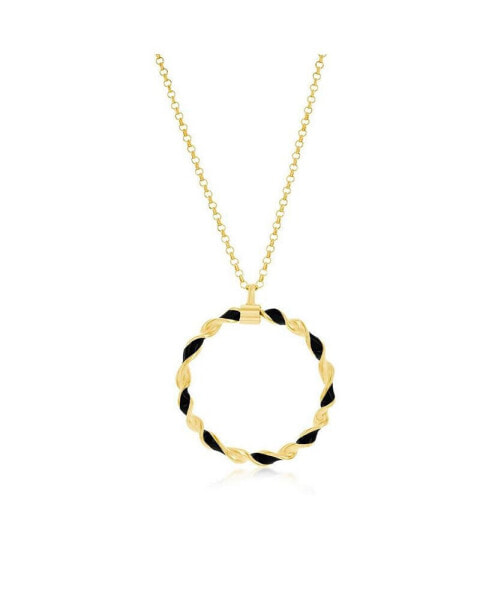 Gold Plated over sterling silver, Enamel Twisted Necklace