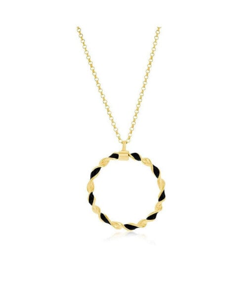 Simona gold Plated over sterling silver, Enamel Twisted Necklace