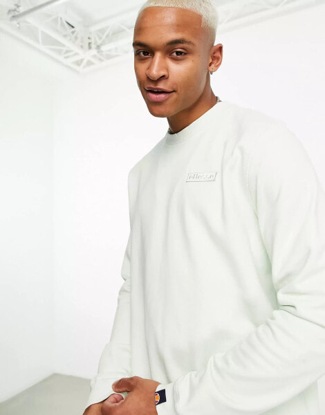 ellesse sweat with contrast stitch in green