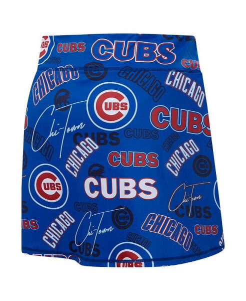 Women's Royal Chicago Cubs Toss Logo Lux Skort