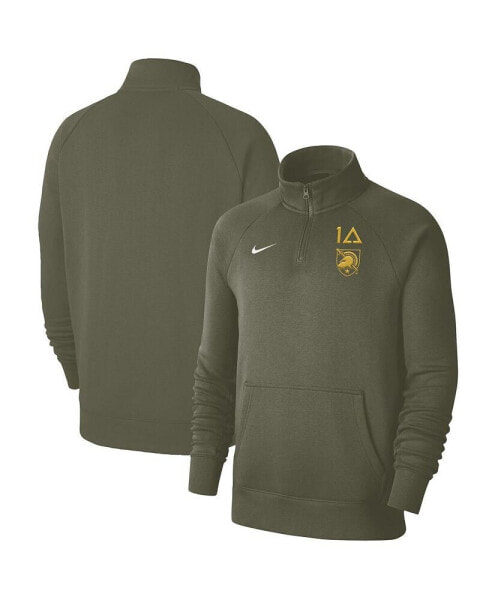 Men's Olive Army Black Knights 1st Armored Division Old Ironsides Club Fleece Quarter-Zip Pullover Jacket