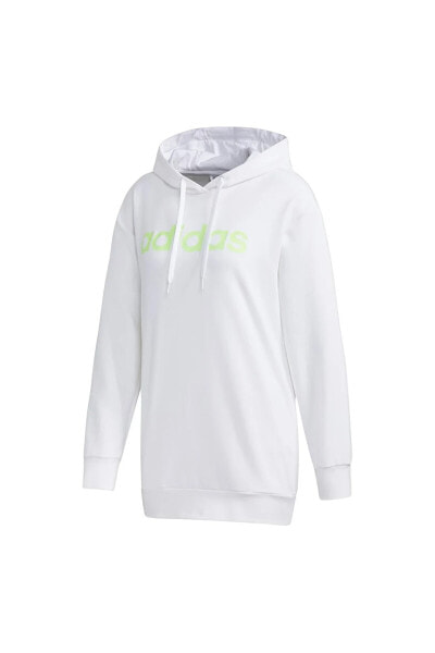 Толстовка Adidas женская с капюшоном Kadın Beyaz Uzun Sweatshirt