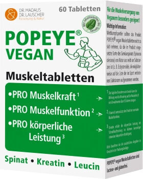 Popeye vegane Muskeltabletten 60 St, 106 g