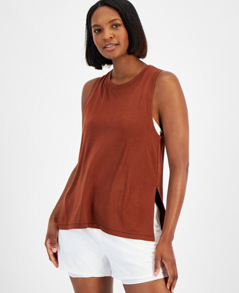 Women's Flowy Side-Slit Knit Tank Top, Created for Macy's