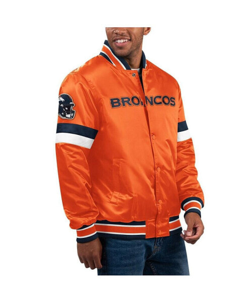 Men's Orange Denver Broncos Home Game Satin Full-Snap Varsity Jacket