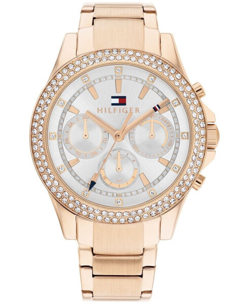 Women's Multifunction Carnation Gold-Tone Stainless Steel Watch 38mm