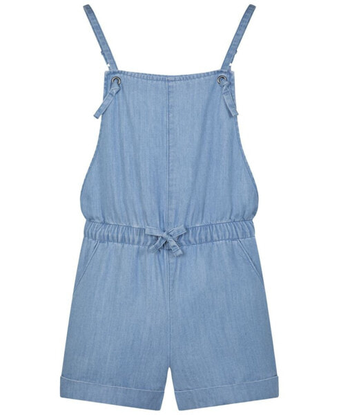 Big Girls Square-Neck Chambray Shortall