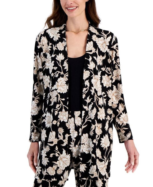 Women's Printed Open-Front Cardigan, Created for Macy's