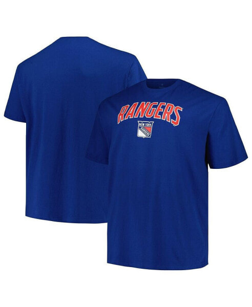 Men's Blue New York Rangers Big Tall Arch Over Logo T-Shirt