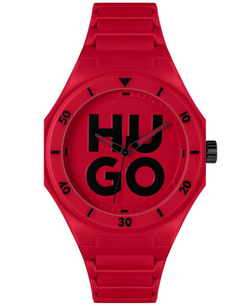 Часы и аксессуары Hugo Boss Наручные часы Grail кварцевые на красном силиконовом ремешке 42 мм