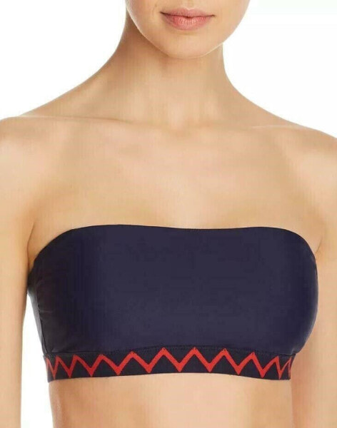 Shoshanna 262496 Women's Navy Chevron Bandeau Bikini Top Swimwear Size C