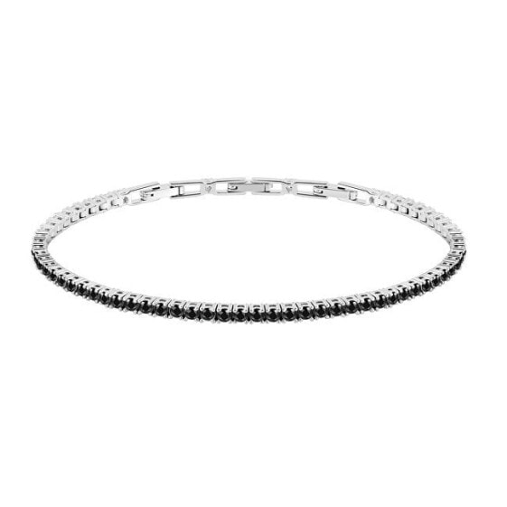 Modern silver bracelet with Alfa SATN02 crystals