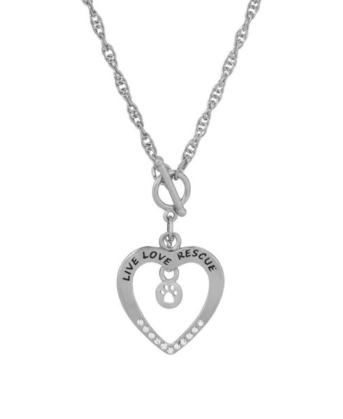 Crystal Live Love Rescue Heart Necklace